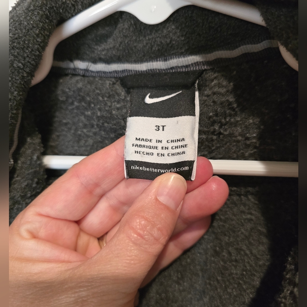 Nike Kids Gray and Black Fleece Jacket - Picture 3 of 7